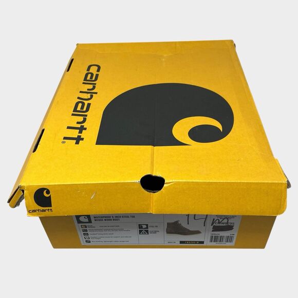 Carhartt Boots Mens 14 Wide Brown Waterproof Steel-Toe Moc Toe Wedge EH CMW6295 - Picture 7 of 13